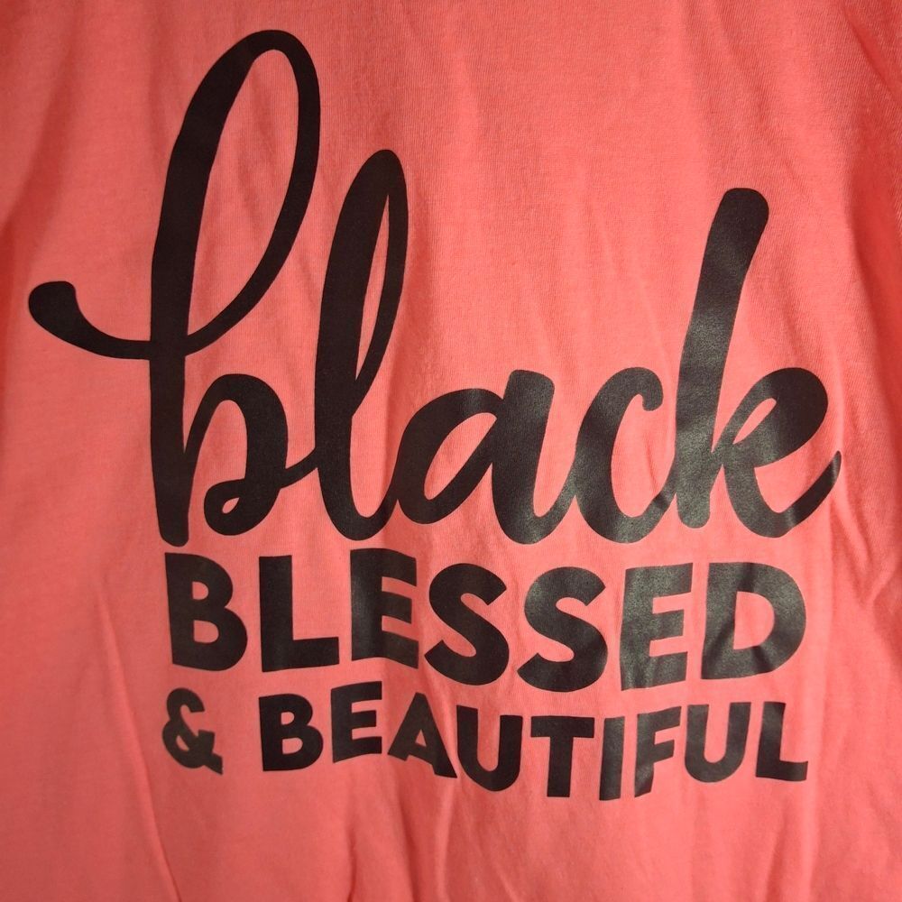 Graphic Tee "Black Blessed & Beautiful" in Pink and Black